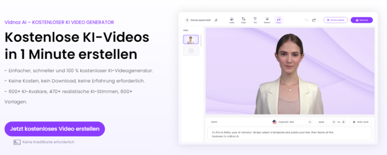 Wie erstelle ich mit Vidnoz AI in wenigen Minuten Videos aus Text?